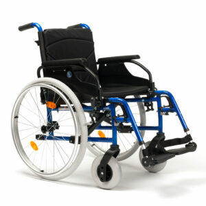 Vermeiren D200-V-BG Leichtgewicht-Rollstuhl, inkl. Trommelbremse für Begleiter, Metallic blau